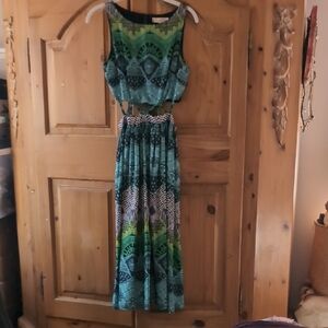 Mara Hoffman Vibrant Green and Blue Maxi Dress
